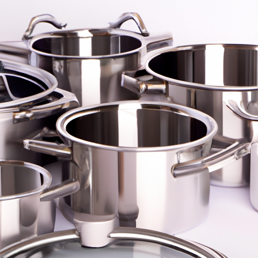A collection of stainless steel cookware known for its durability and versatility in the kitchen.